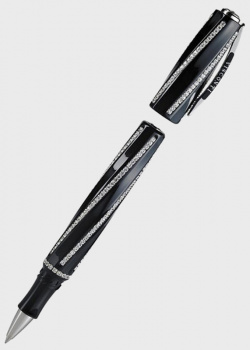 Ручка-роллер Visconti Divina Royale Black с кристаллами, фото